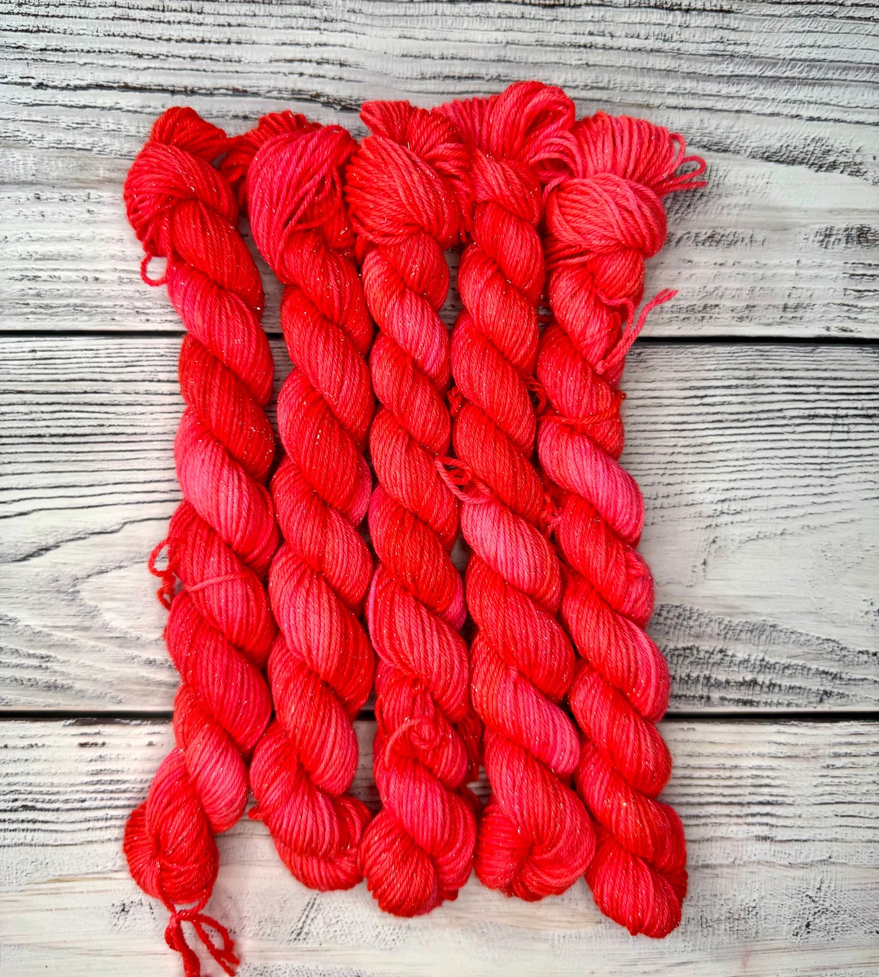 Glitter Sock Yarn 20g •Neon Red•