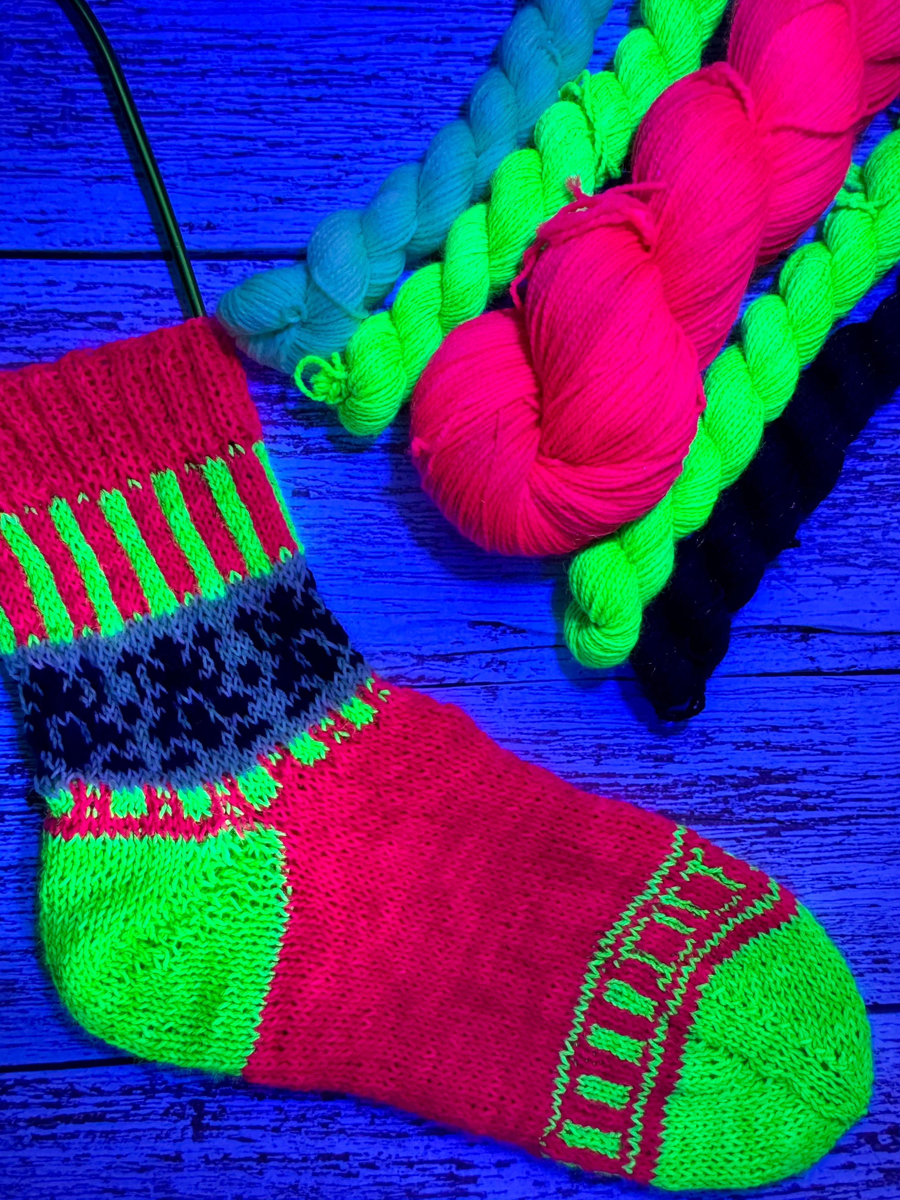 Honeydukes Glitzer Socken Set •Neon Honeydukes• plus kostenloser Strickanleitung