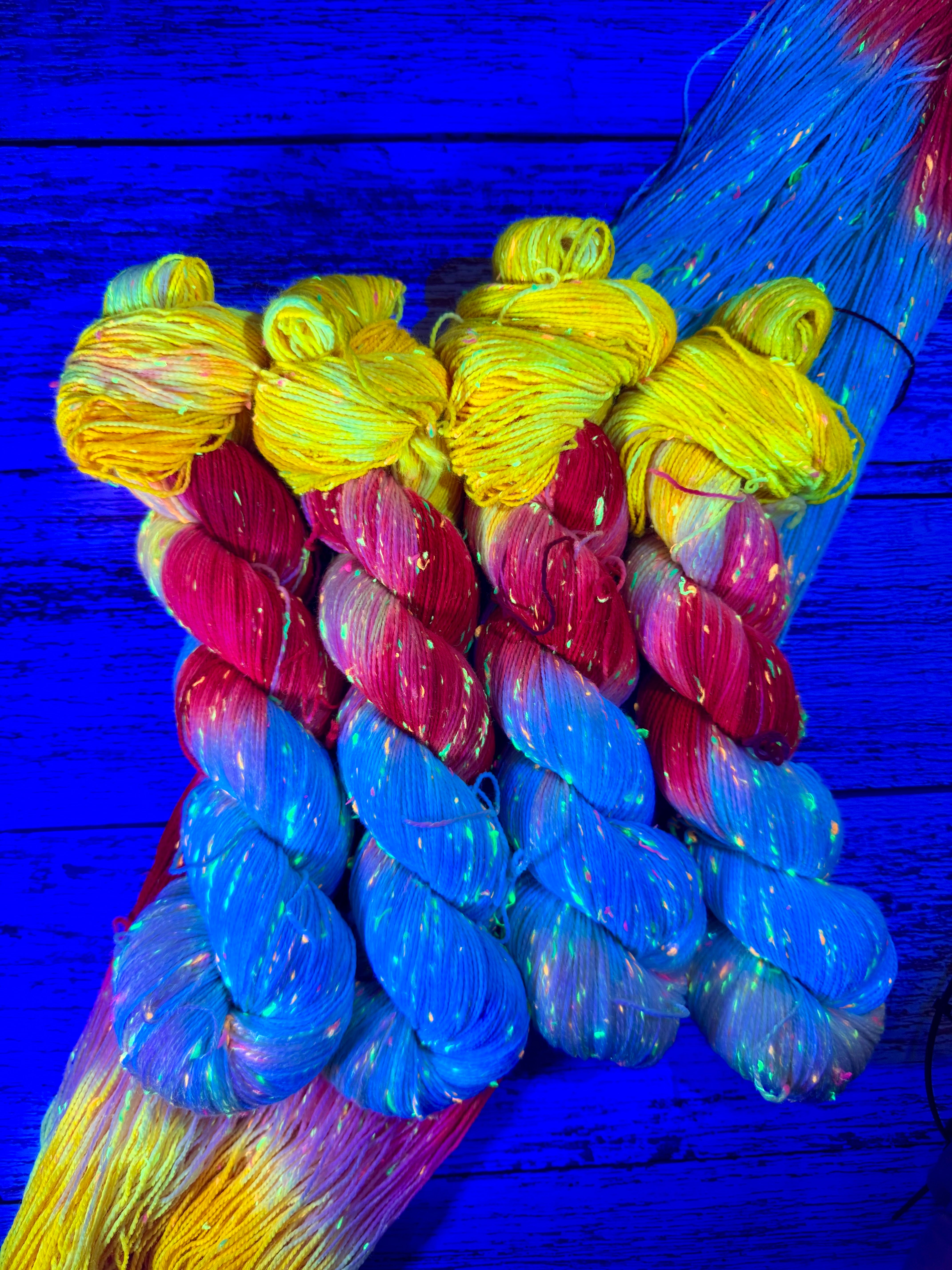 Sock Yarn Neon Neps •Neon Eternal Sailor Moon•