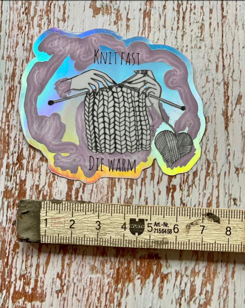 Sticker •Knit fast die warm•